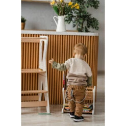 Luna Toys Wit Houten Leertoren Keukenhulp LU-00552 -Kleintje Wereld luna toys wit houten leertoren keukenhulp 5