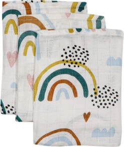 Blush & Blossom Rainbow Hydrofiel Starterset TR-BB4050 -Kleintje Wereld mamaloes blush blossom muslin baby starter pack rainbow 03