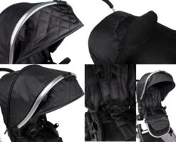 Ding Amigo Black/Silver Tandem Duowagen DI-191704 -Kleintje Wereld mamaloes ding amigo black sliver combinaties details