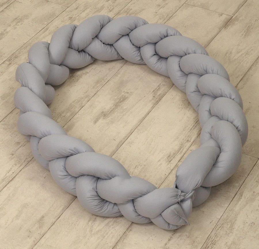 MamaLoes Amy Pure Grijs 2-in-1 Babynest En Braided Bedbumper 80661 - Afbeelding 5