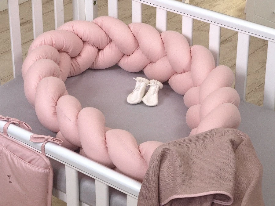 MamaLoes Amy Pure Roze 210 Cm Braided Bedbumper 80074 4 MamaLoes Amy Pure Roze 210 Cm Braided Bedbumper 80074 - Afbeelding 2