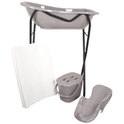 MamaLoes Badstandaard Zwart DM-029b -Kleintje Wereld mamaloes badset grijs met zwarte badstandaard 1 1