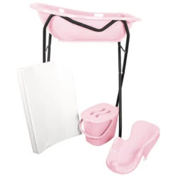 MamaLoes Badstandaard Zwart DM-029b -Kleintje Wereld mamaloes badset lichtroze met zwarte badstandaard 1 1