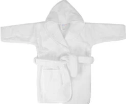 MamaLoes Badstof White 1-2jr Badjas ML5388 -Kleintje Wereld mamaloes badstof white 1 2jr badjas ml5388 01 1