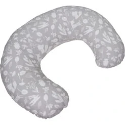 MamaLoes Botanical Animals Grijs Medium Voedingskussen ML020302 -Kleintje Wereld mamaloes botanical animals grijs medium voedingskussen ml020302 2