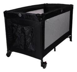 Ding Deluxe Black Campingbedje Incl. Bodemverhoger -Kleintje Wereld mamaloes ding deluxe black campingbedje incl. bodemverhoger 2