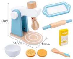 Eco Toys Blauw Houten Mixer HC493383 -Kleintje Wereld mamaloes eco toys blauw houten mixer 2