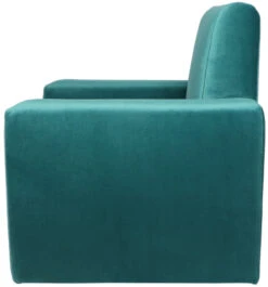 Ding Jamie Velvet Petrol Kinderfauteuil DI-34205 -Kleintje Wereld mamaloes kinderfauteuil velvet turquoise 02k