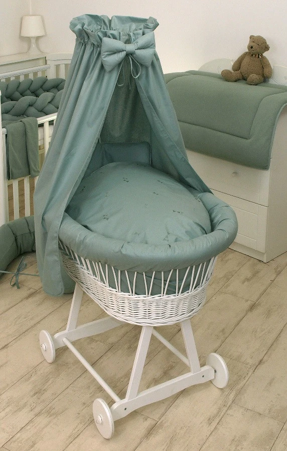 MamaLoes Pure Stonegreen Deluxe Wit Baby Wiegje 80635 3 MamaLoes Pure Stonegreen Deluxe Wit Baby Wiegje 80635