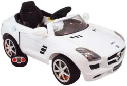 Eco Toys Mercedes SLS Wit Elektrische Kinderauto CLB-681r -Kleintje Wereld mercedes wit 1
