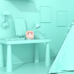 MOB Billy Roze Klok En Nachtlampje BILLY-PK-01 -Kleintje Wereld mob billy roze klok en nachtlampje billy pk 01 3