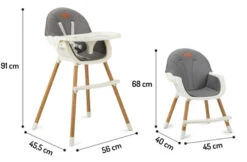 Momi Flovi Light Grey/White 2-in-1 Kinderstoel KRKA00020 -Kleintje Wereld momi flovi afmetingen wit
