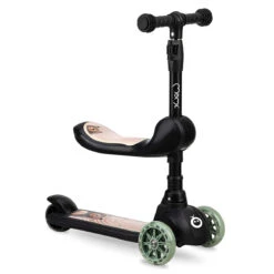 Momi Kiuru Black 2-in-1 Step/Loopfiets HUBA00035 -Kleintje Wereld momi kiuru black 2 in 1 step loopfiets huba00035 2