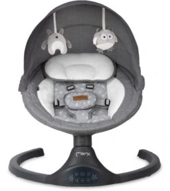Momi Lami Dark Grey Elektrische Babyschommel BULE00022 -Kleintje Wereld momi lami dark grey elektrische babyschommel bule00022.2
