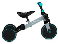 Momi Loris Grey/Turquoise 4-in-1 Ride-On Loopfiets ROBI00041 -Kleintje Wereld momi loris grey turquoise 4 in 1 ride on loopfiets robi00041 2