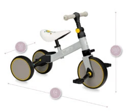 Momi Loris Grey/Yellow 4-in-1 Ride-On Loopfiets ROBI00040 -Kleintje Wereld momi loris grey yellow 4 in 1 ride on loopfiets robi00040 10 1