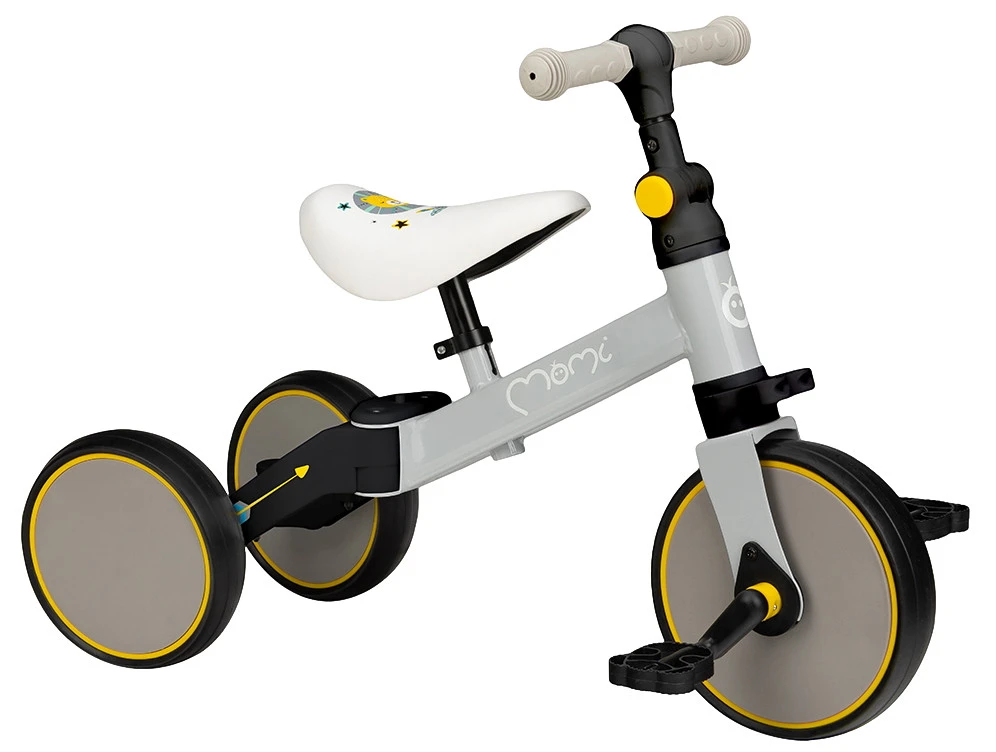 Momi Loris Grey/Yellow 4-in-1 Ride-On Loopfiets ROBI00040