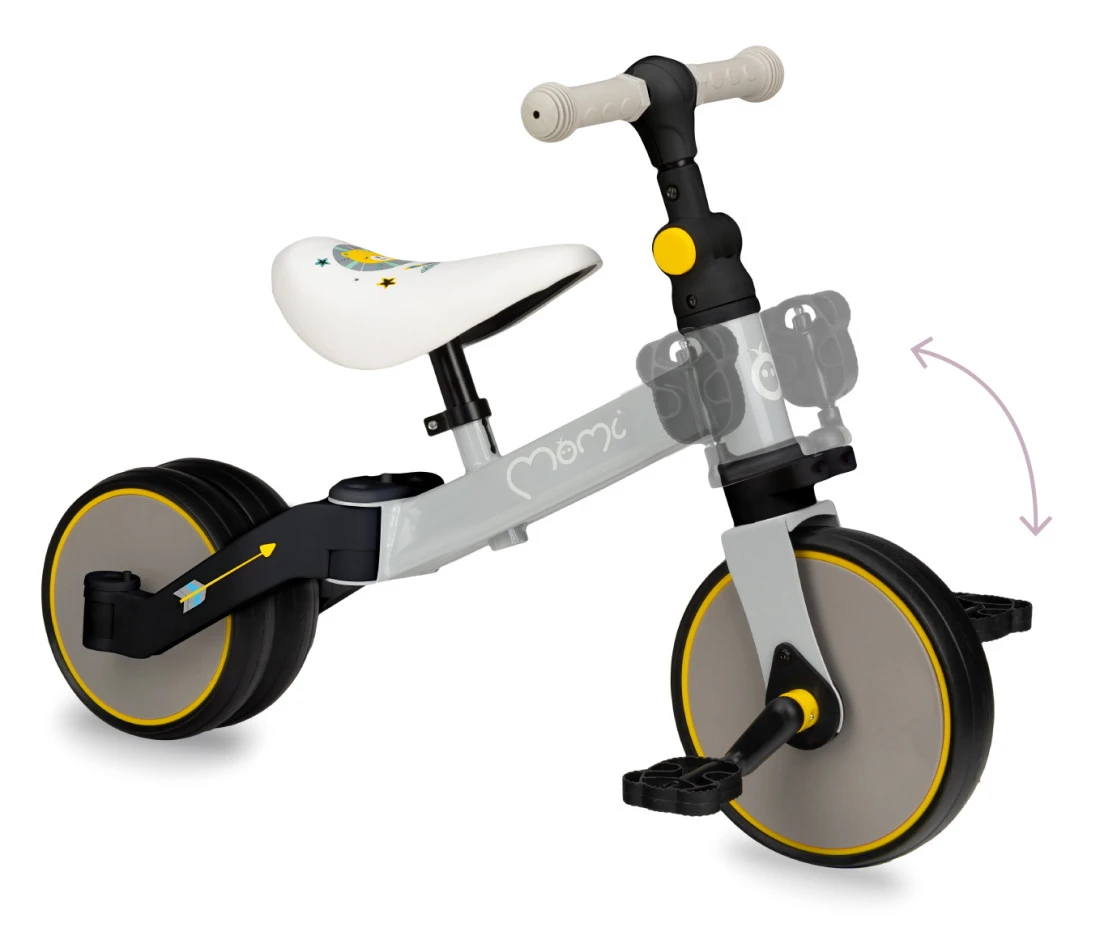 Momi Loris Grey/Yellow 4-in-1 Ride-On Loopfiets ROBI00040 - Afbeelding 6