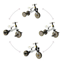 Momi Loris Grey/Yellow 4-in-1 Ride-On Loopfiets ROBI00040 -Kleintje Wereld momi loris grey yellow 4 in 1 ride on loopfiets robi00040 9 1
