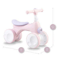 Momi Tobis Pink Ride-On Bubbles Loopfiets ROBI00042 -Kleintje Wereld momi tobis pink ride on bubbles loopfiets robi00042 10