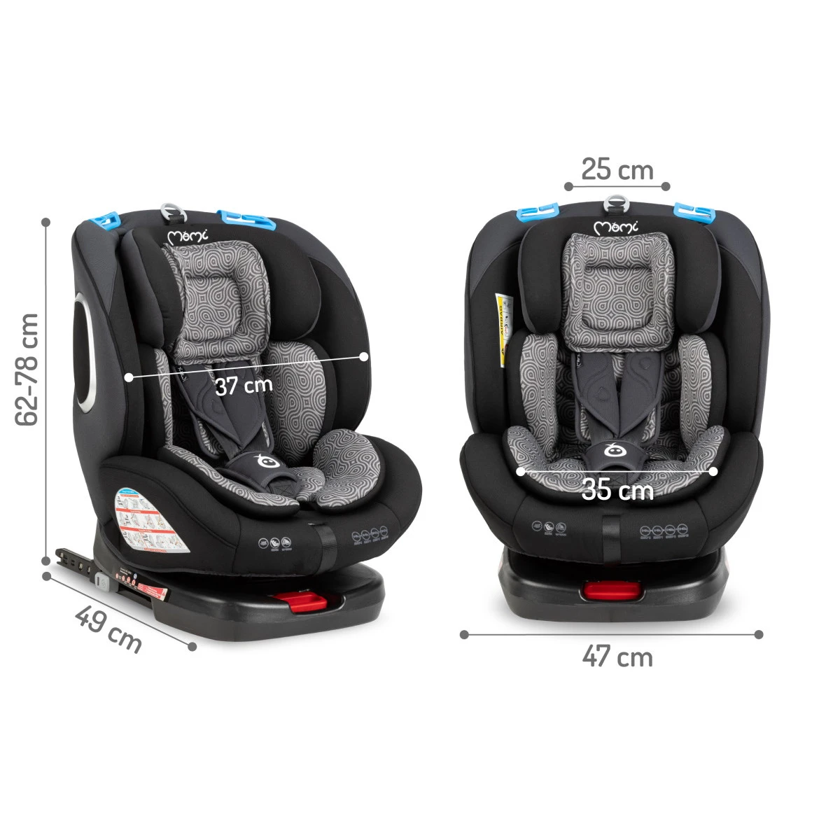 Momi Tordi Grijs Isofix 360° 0-36 Kg Autostoel FOSA00017 - Afbeelding 13