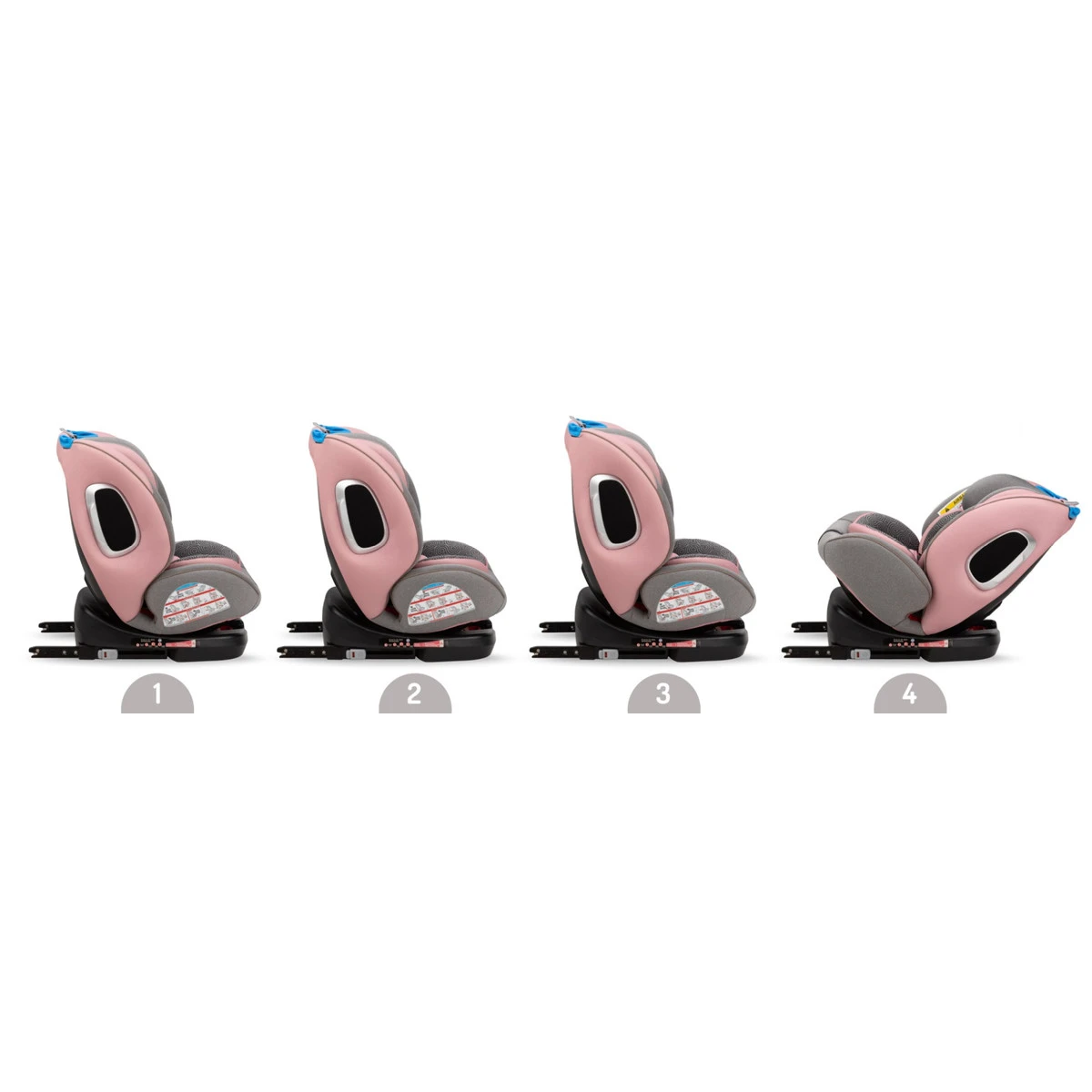 Momi Tordi Roze Isofix 360° 0-36 Kg Autostoel FOSA00018 - Afbeelding 5