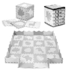 Momi Zawi Grey Schuimrubberen Puzzelmat Met Rand MAED00013 -Kleintje Wereld momi zawi grey schuimrubberen puzzelmat met rand maed00013 8