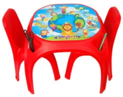 Pilsan King Rood Tafel Met Stoeltjes 03 422 -Kleintje Wereld pilsan king rood tafel met stoeltjes 03 422 3