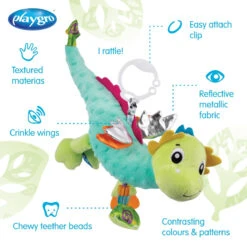 Playgro Sensory Friends Dusty Dragon Buggyspeeltje P0188473 -Kleintje Wereld playgro sensory friends dusty dragon buggyspeeltje p0188473 .10