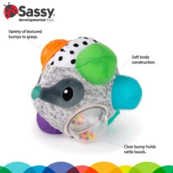 Sassy Bumpy Badger Educatieve Speelbal S80931 -Kleintje Wereld sassy bumpy badger educatieve speelbal 3