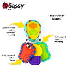 Sassy Tactile Tunes Sleutelbos Bijtspeeltje S80158 -Kleintje Wereld sassy tactile tunes sleutelbos bijtspeeltje 1