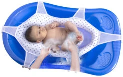 Sevibaby Dots Blauw Luxe Badhangmatje 689-7 -Kleintje Wereld sevibaby dots blauw luxe badhangmatje 689 7 2