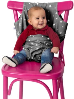 Sevibaby Grijs Textiel Travel Chair 152-13 -Kleintje Wereld sevibaby grijstextiel stoelverhoger 152 13 1