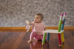 Silly Billyz Towel Dusty Blue Messy Eater Slab 117319 -Kleintje Wereld silly billy slab sfeer 2