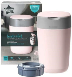 Tommee Tippee Twist & Click Gentle Pink Luieremmer 85100202 (eco) -Kleintje Wereld tommee tippee twist click gentle pink luieremmer 85101301 2 1