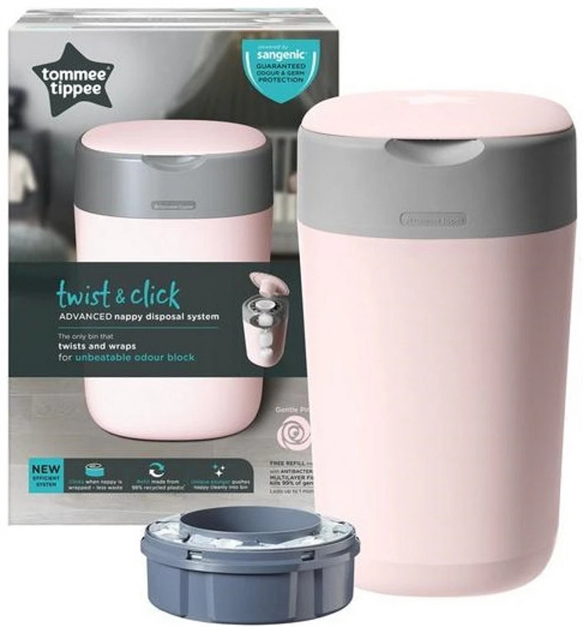 Tommee Tippee Twist & Click Gentle Pink Luieremmer 85100202 (eco) - Afbeelding 5