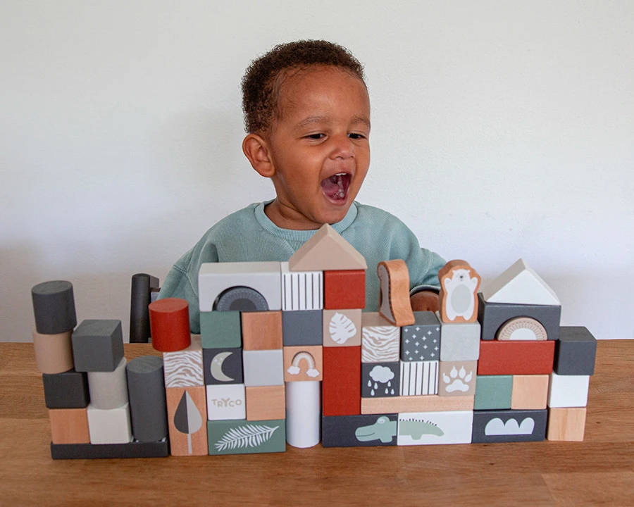 Tryco 50 Stuks Houten Blokken TR-353001 11 Tryco 50 Stuks Houten Blokken TR-353001 - Afbeelding 9