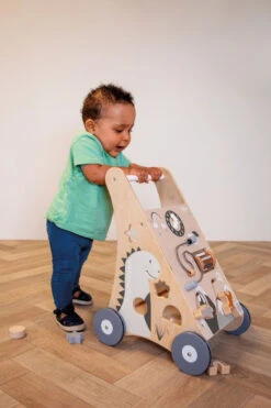 Tryco Nature Houten Activiteiten Loopwagen TR-353003 -Kleintje Wereld tr 353003 tryco wooden baby walker new 02 1920x1920