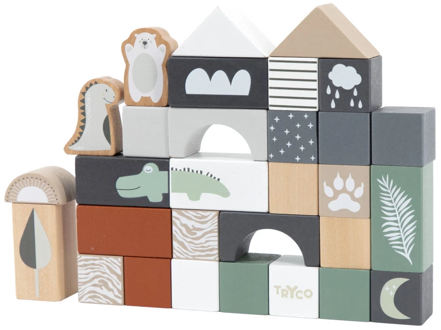 Tryco 50 Stuks Houten Blokken TR-353001 5 Tryco 50 Stuks Houten Blokken TR-353001 - Afbeelding 3