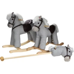 Tryco Milo Grijs Hobbelpaard 36m+ TR-120109 -Kleintje Wereld tryco horse grey 1