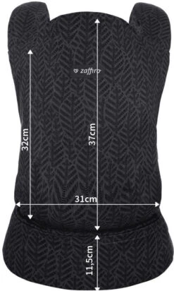 Zaffiro City Graphite Leaves Ergonomische Draagzak 45400 -Kleintje Wereld zaffiro city graphite leaves ergonomische draagzak 2