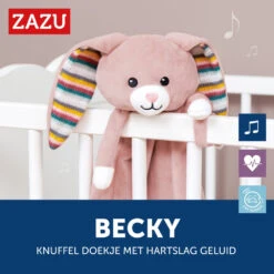 Zazu Becky Het Konijn Heartbeat Knuffeldoekje ZA-BECKY-01 -Kleintje Wereld zazu becky het konijn heartbeat knuffeldoekje za becky 01 2
