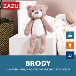 Zazu Brody De Beer Roze Slaaptrainer ZA-BRODY-03 -Kleintje Wereld zazu brody de beer roze slaaptrainer sfeer 9