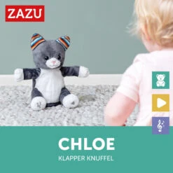Zazu Chloe De Kat Klappende Knuffel Met Geluid ZA-CHLOE-01 -Kleintje Wereld zazu chloe de kat klappende knuffel met geluid za chloe 01 6