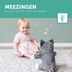 Zazu Chloe De Kat Klappende Knuffel Met Geluid ZA-CHLOE-01 -Kleintje Wereld zazu chloe de kat klappende knuffel met geluid za chloe 01 8