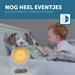 Zazu Davy The Dog Taupe Slaaptrainer En Kinderwekker ZA-DAVY-01 -Kleintje Wereld zazu davy slaaptrainer 3