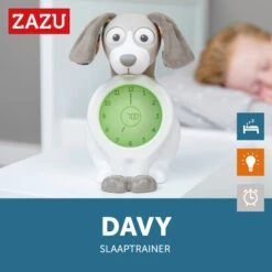 Zazu Davy The Dog Taupe Slaaptrainer En Kinderwekker ZA-DAVY-01 -Kleintje Wereld zazu davy the dog taupe slaaptrainer za davy 01 3
