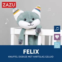 Zazu Felix De Vos Heartbeat Knuffeldoekje ZA-FELIX-01 -Kleintje Wereld zazu feli7 de vos heartbeat knuffeldoekje za feli 01 x