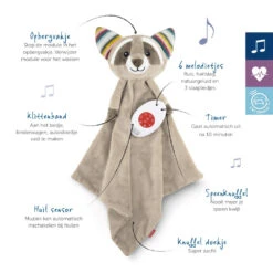 Zazu Robin De Wasbeer Heartbeat Knuffeldoekje ZA-ROBIN-01 -Kleintje Wereld zazu robin de wasbeer heartbeat knuffeldoekje za robin 01 5