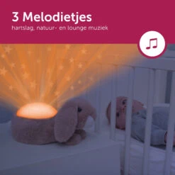 Zazu Ruby Het Konijn Muzikale Sterrenprojector ZA-RUBY-01 -Kleintje Wereld zazu ruby het konijn muzikale sterrenprojector za ruby 01 melodietjes